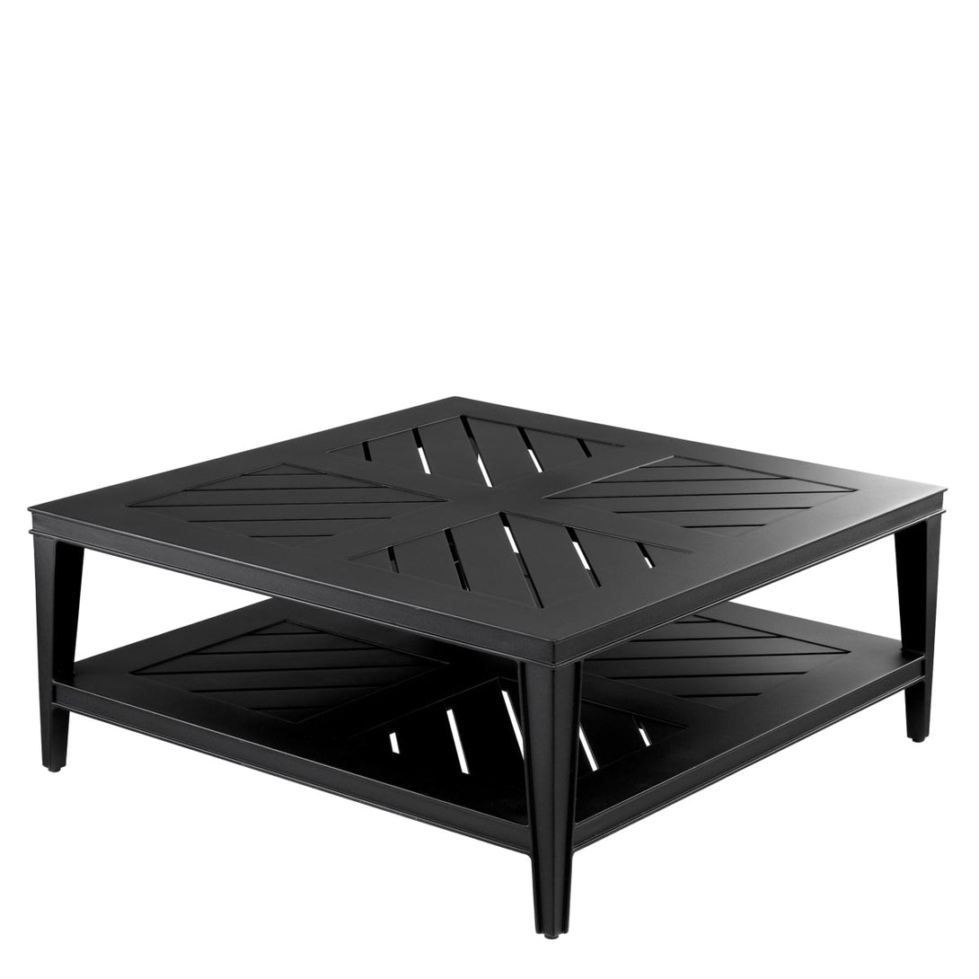 Outdoor Coffee Table Bell Rive Square Black Finish Outdoor Eichholtz