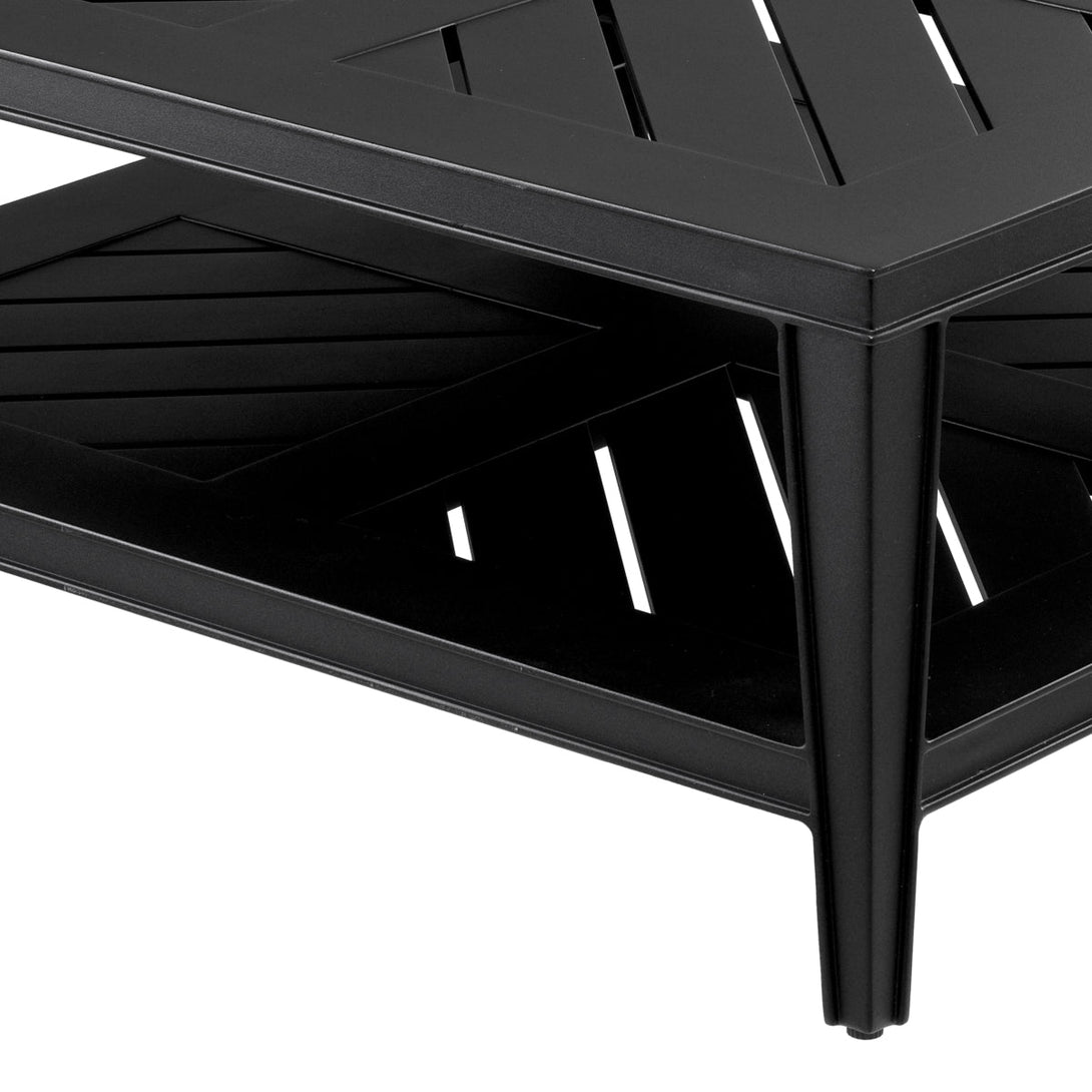 Outdoor Coffee Table Bell Rive Square Black Finish Outdoor Eichholtz