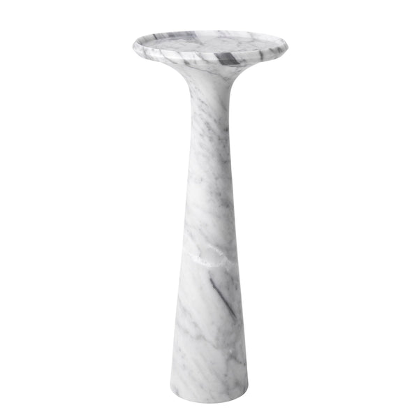 Side Table Pompano High Honed Carrera Marble - Image 1