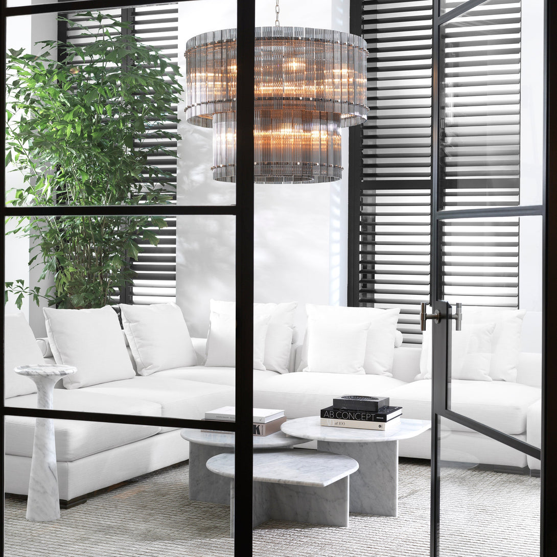 Side Table Pompano High Honed Carrera Marble - Image 7