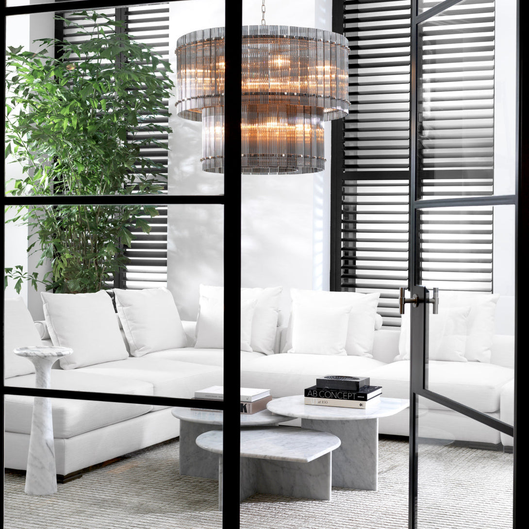 Side Table Pompano High Honed Carrera Marble - Image 2