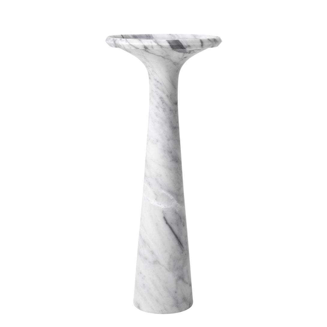 Side Table Pompano High Honed Carrera Marble - Image 3