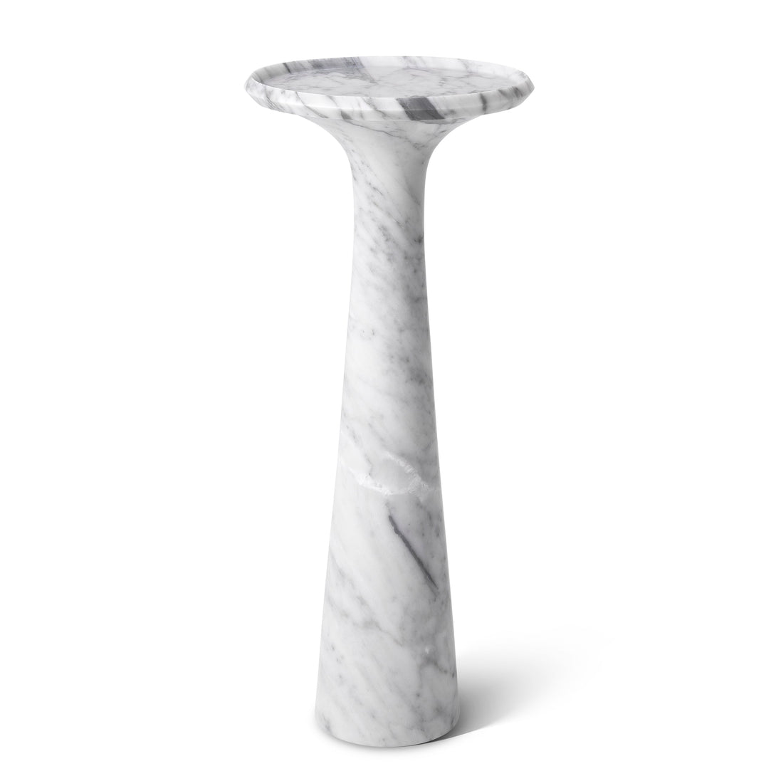 Side Table Pompano High Honed Carrera Marble - Image 6