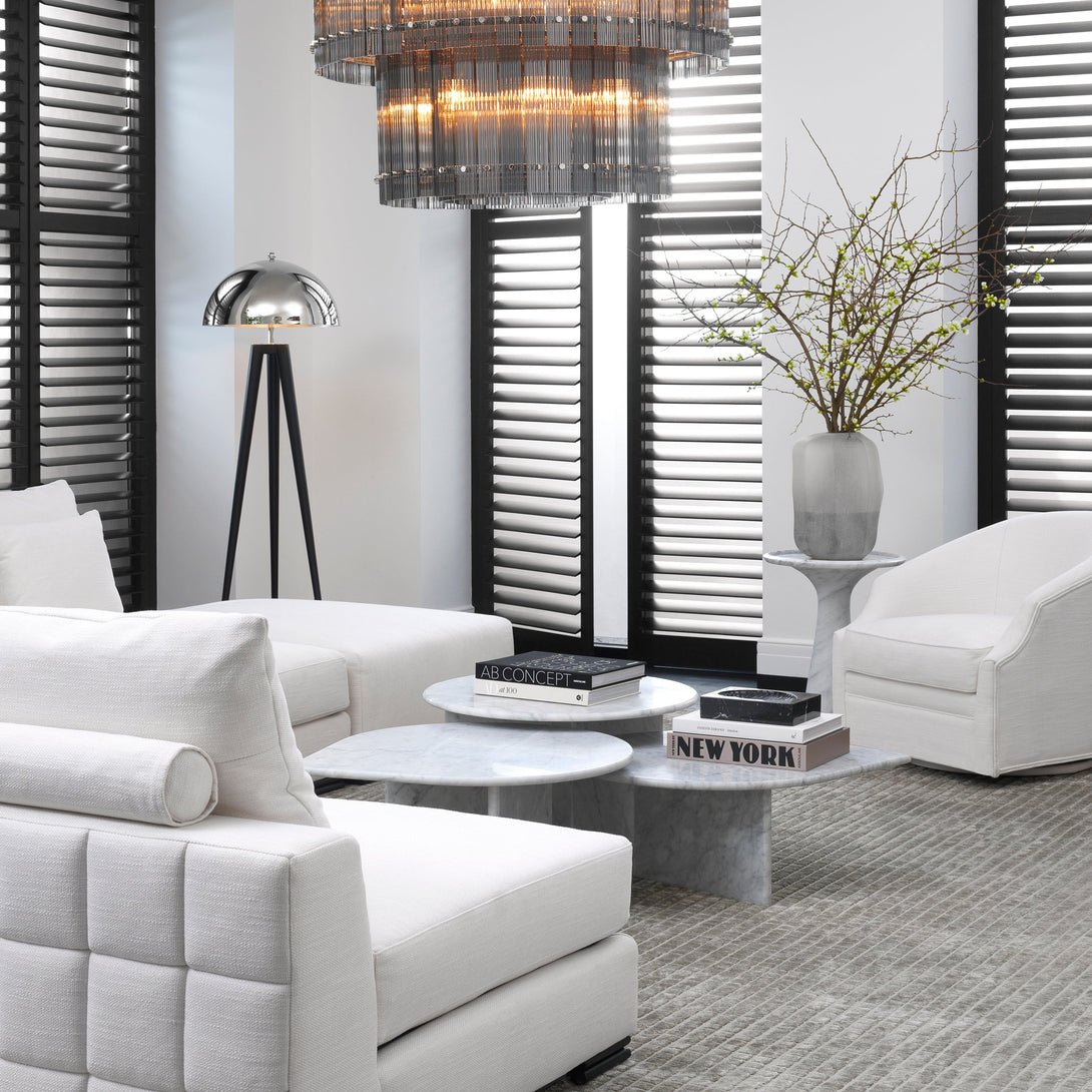 Side Table Pompano Low Honed Carrera Marble Furniture Eichholtz