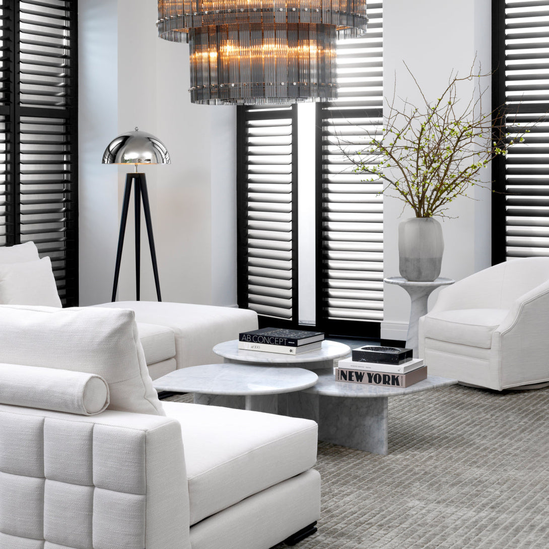 Side Table Pompano Low Honed Carrera Marble Furniture Eichholtz