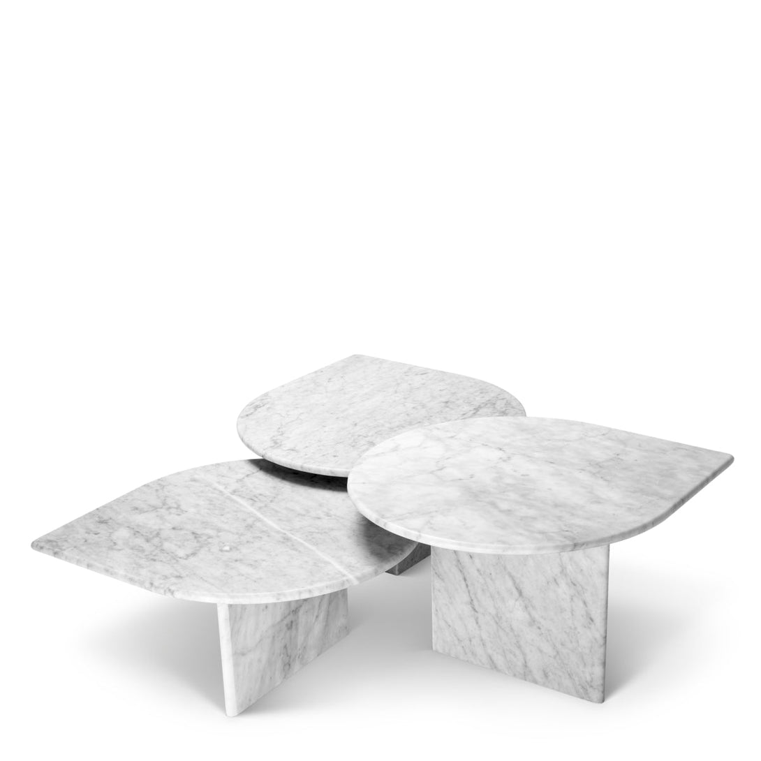 Coffee Table Naples Set Of 3 Honed Carrera Marble Furniture Eichholtz