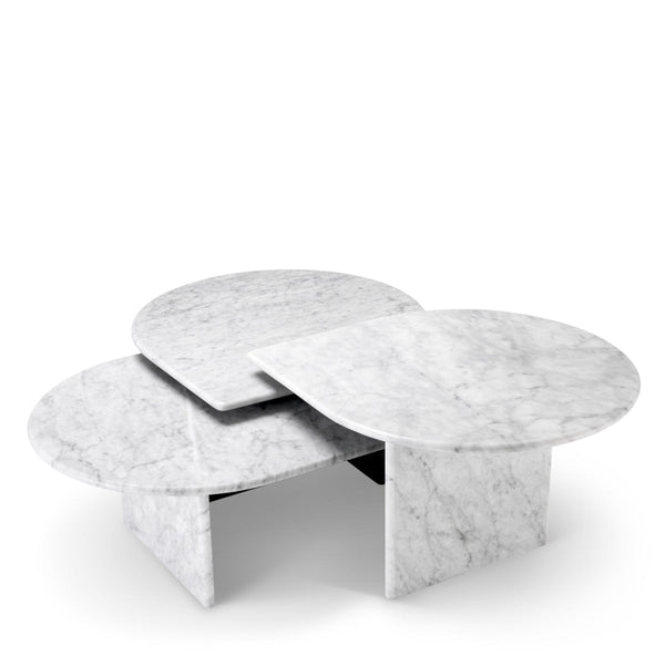 Coffee Table Naples Set Of 3 Honed Carrera Marble Furniture Eichholtz