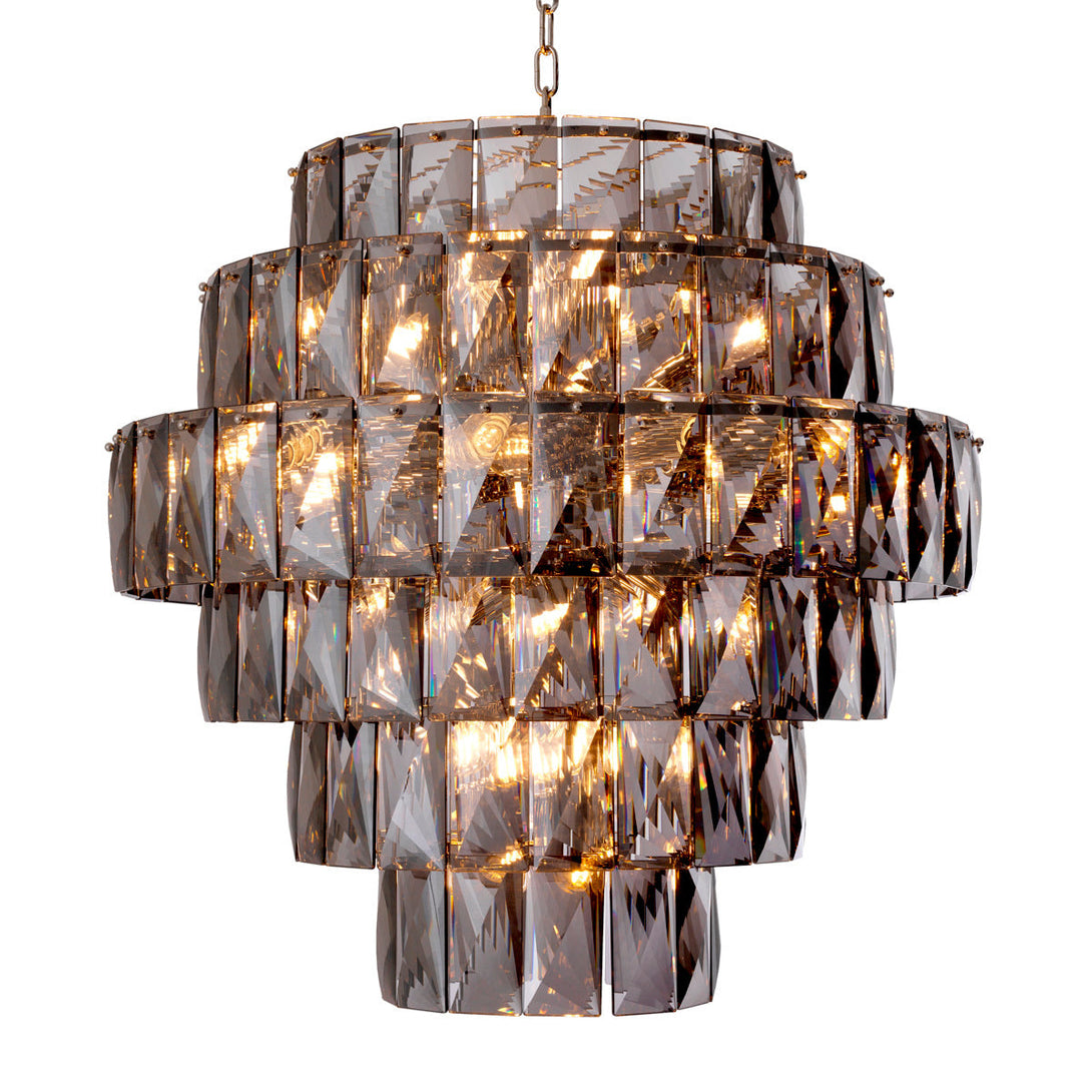 Chandelier Amazone L Nickel Smoke Crystal Glass Lighting Eichholtz