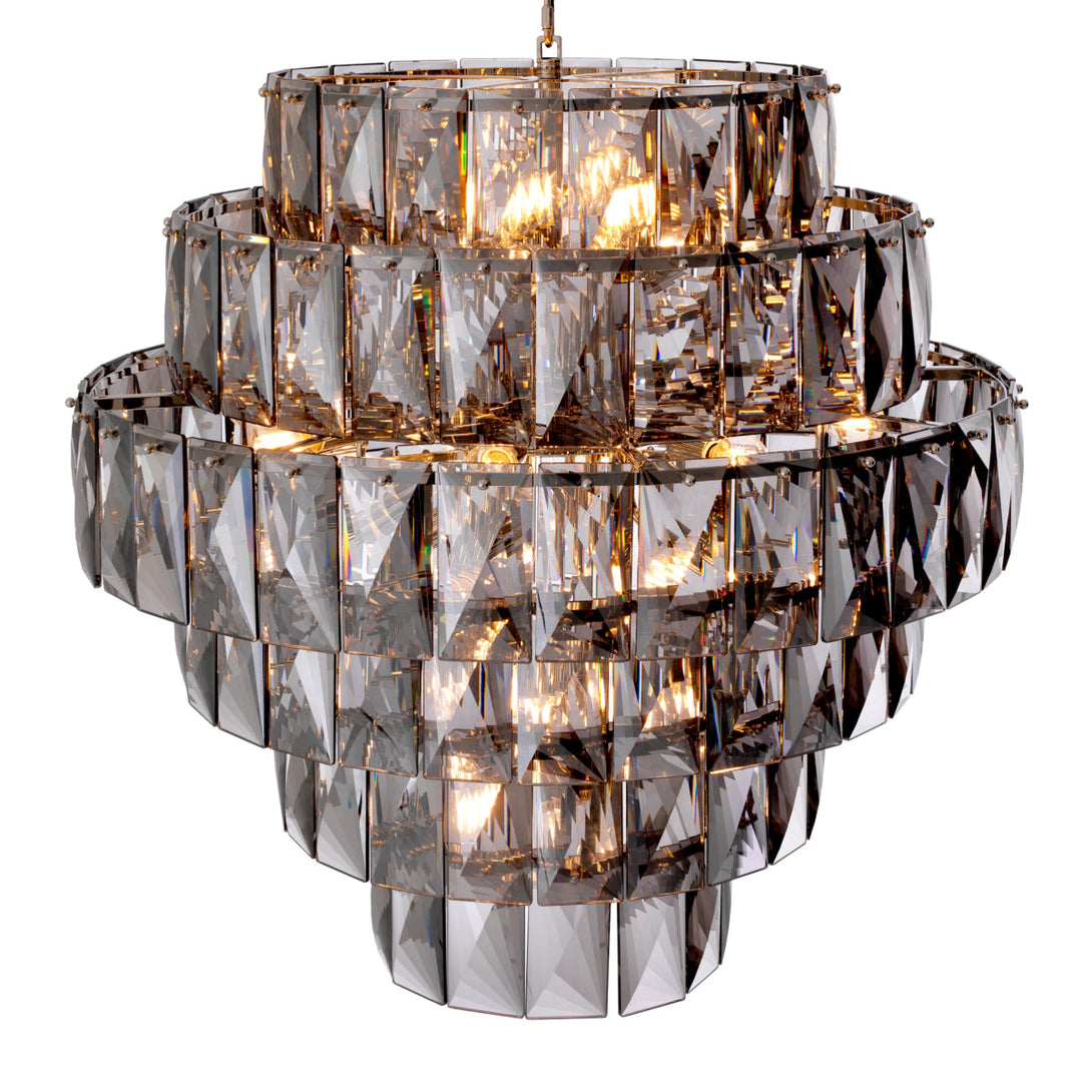 Chandelier Amazone L Nickel Smoke Crystal Glass Lighting Eichholtz