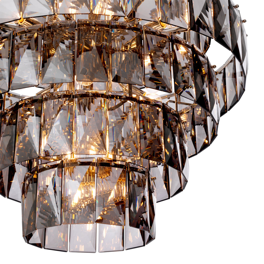 Chandelier Amazone L Nickel Smoke Crystal Glass Lighting Eichholtz