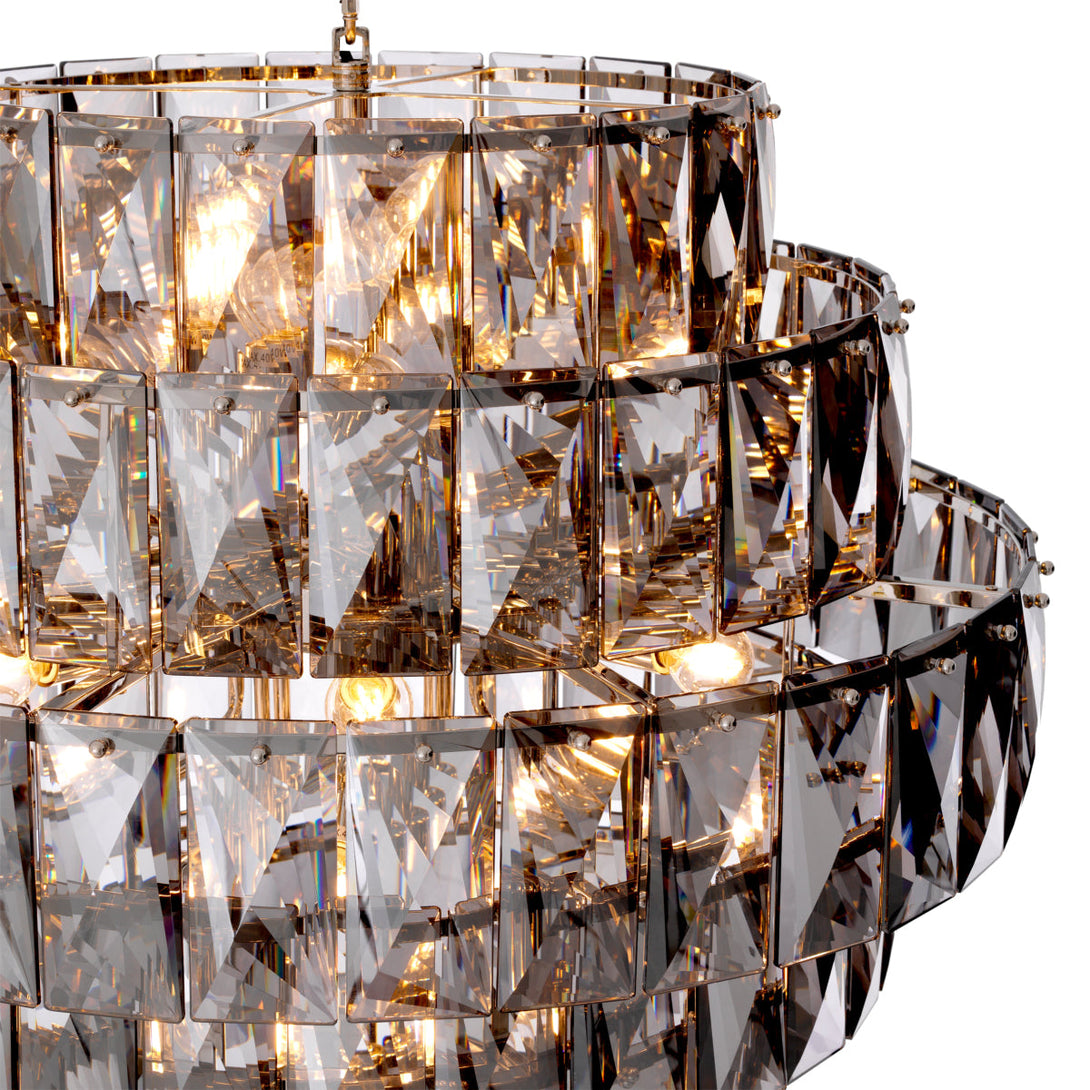 Chandelier Amazone L Nickel Smoke Crystal Glass Lighting Eichholtz