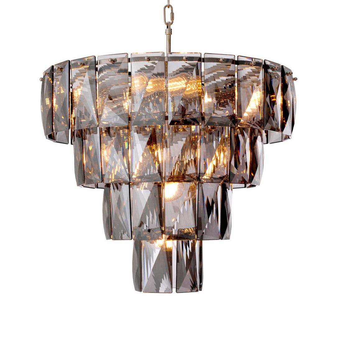 Chandelier Amazone S Nickel Smoke Crystal Glass Lighting Eichholtz
