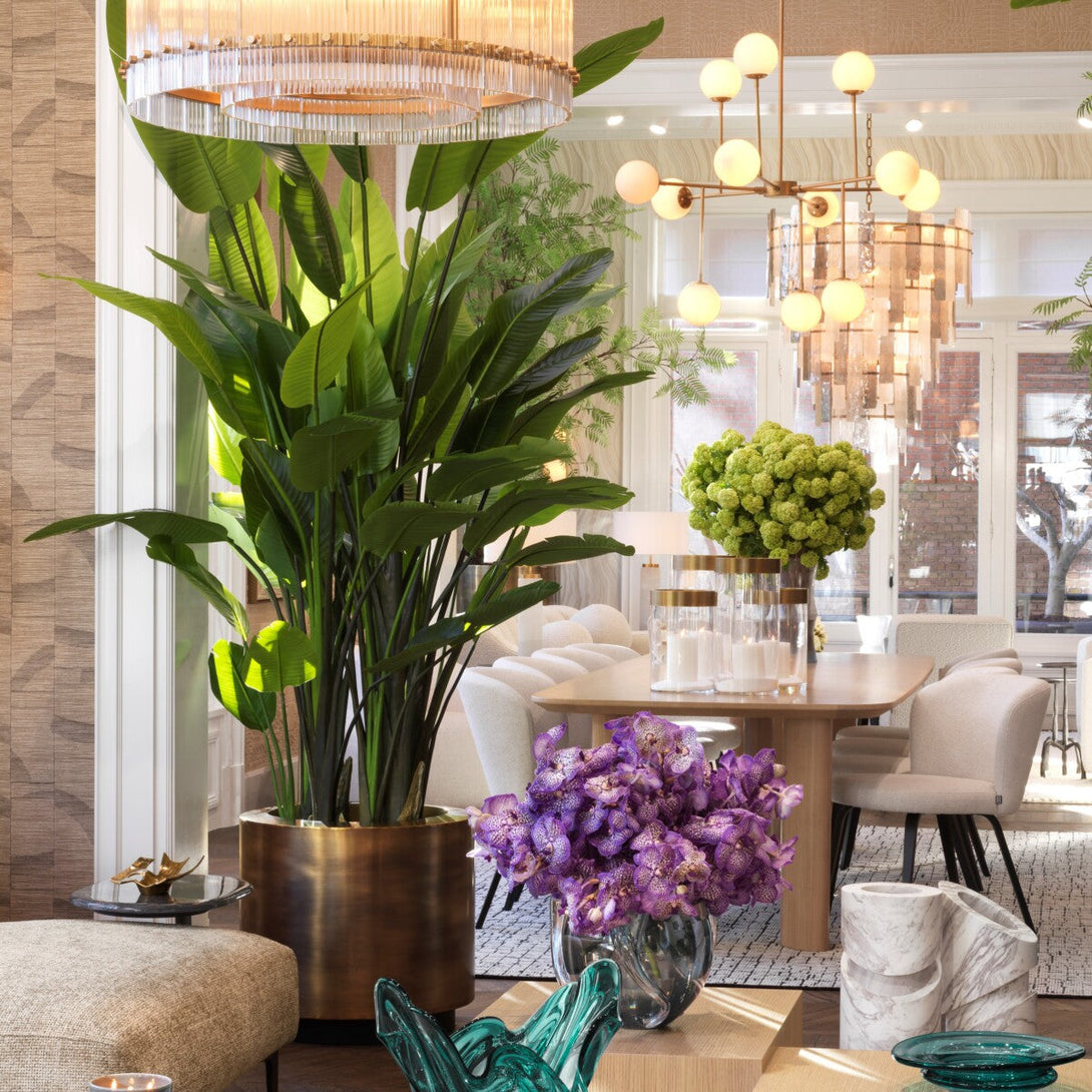 Planter Jasper Round S Vintage Brass Finish Accessories Eichholtz