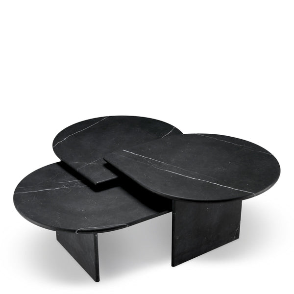 Coffee Table Naples Set Of 3 Honed Black Marble Furniture Eichholtz
