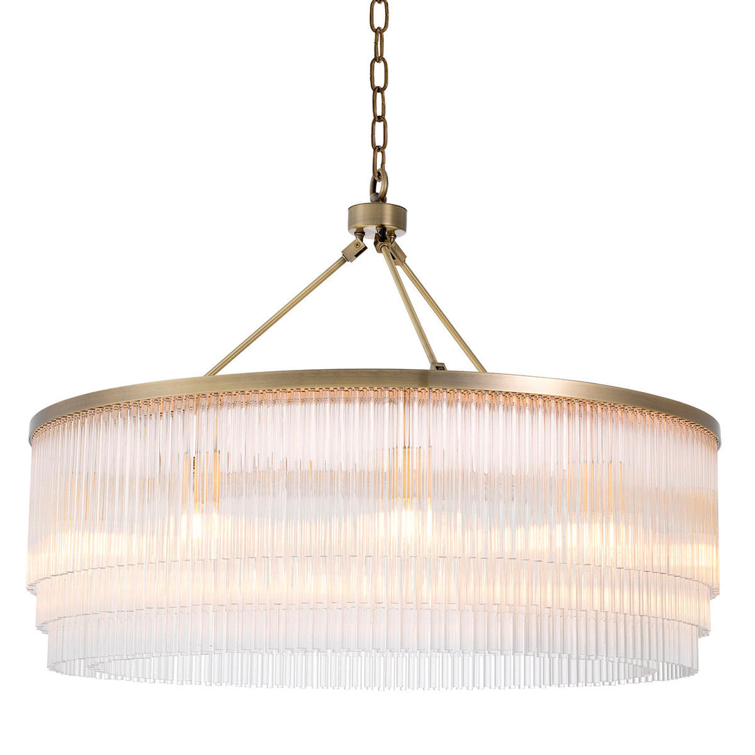 Chandelier Hector L Light Brushed Brass Finish Lighting Eichholtz