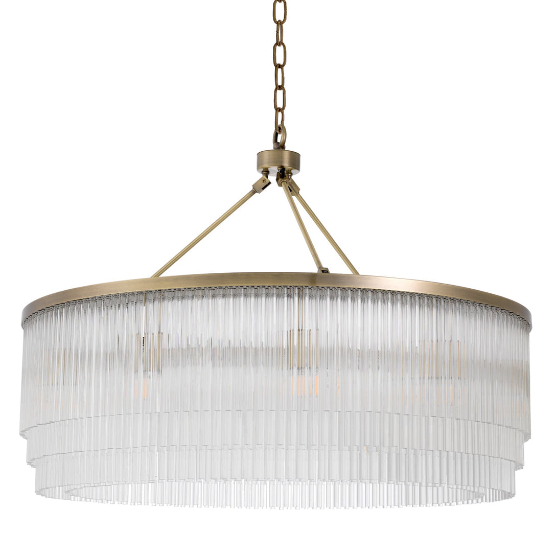 Chandelier Hector L Light Brushed Brass Finish Lighting Eichholtz