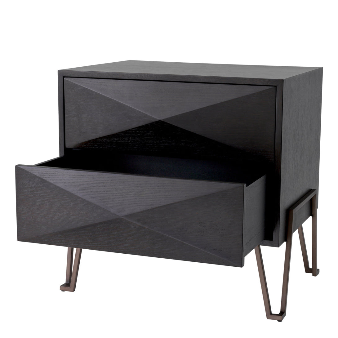 Nightstand Highland Charcoal Oak Veneer Furniture Eichholtz
