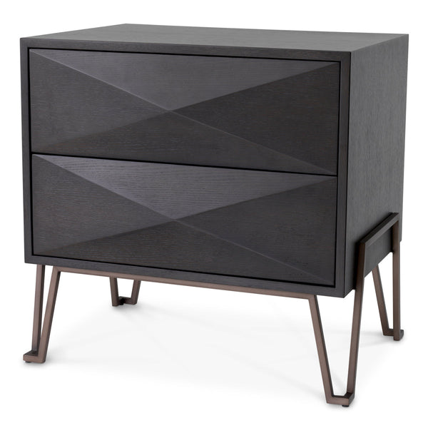 Nightstand Highland Charcoal Oak Veneer Furniture Eichholtz