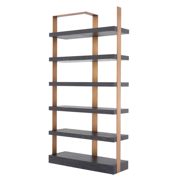 Cabinet Geo Charcoal Grey Crown Oak Brushed Brass Finish Furniture Eichholtz