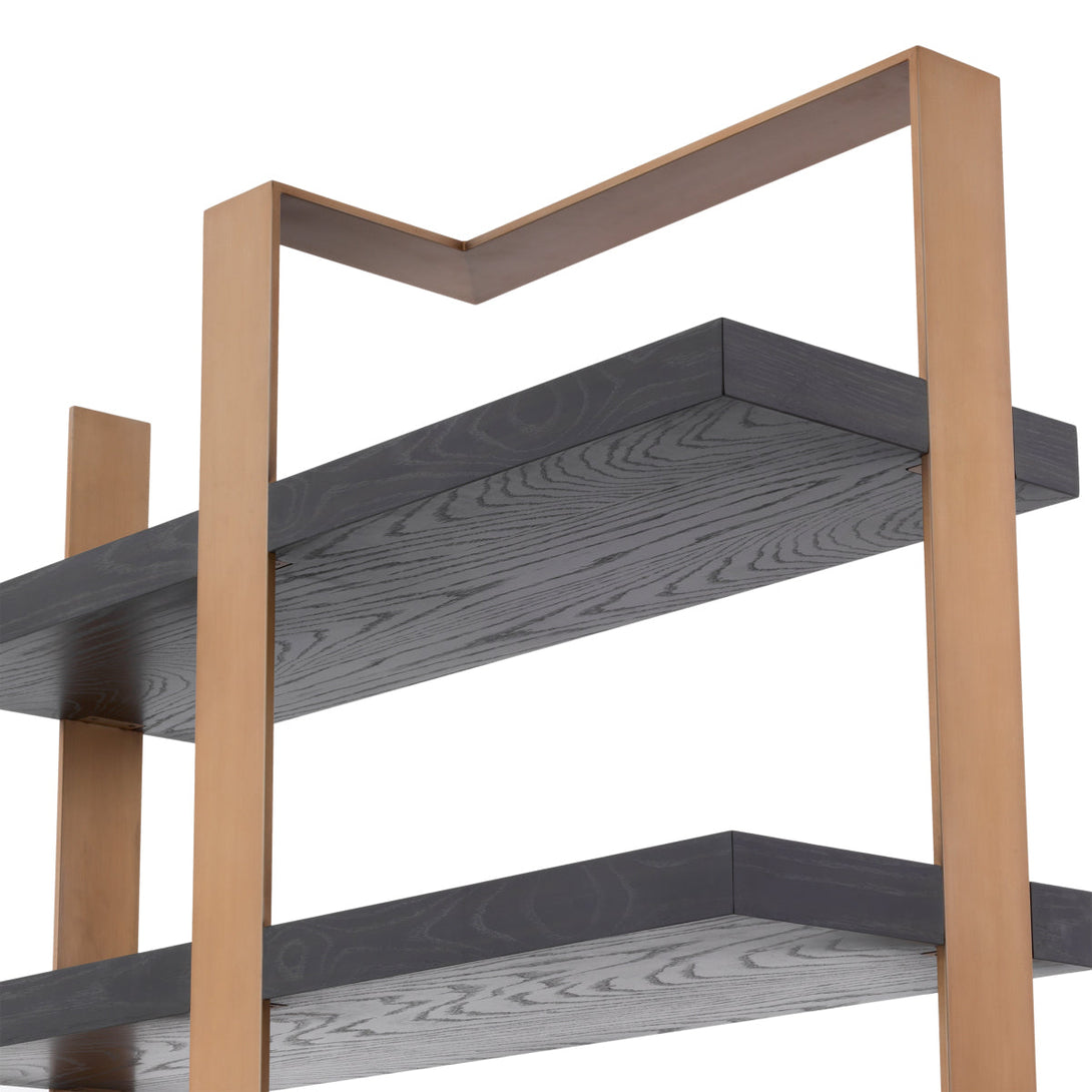 Cabinet Geo Charcoal Grey Crown Oak Brushed Brass Finish Furniture Eichholtz