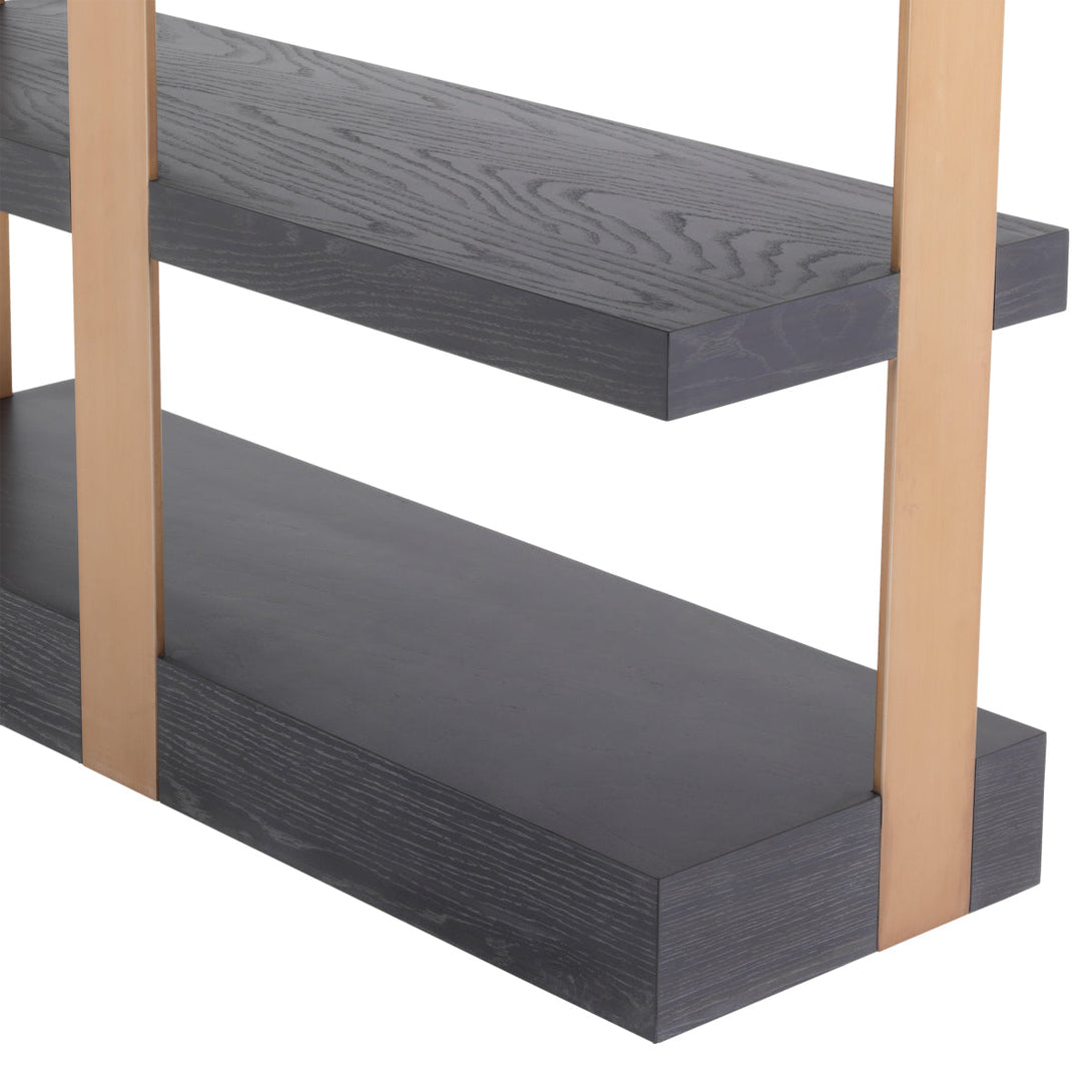 Cabinet Geo Charcoal Grey Crown Oak Brushed Brass Finish Furniture Eichholtz