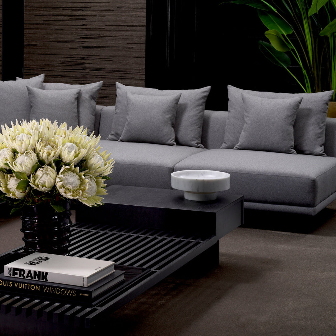 Bowl Santiago Carrara White Marble Accessories Eichholtz