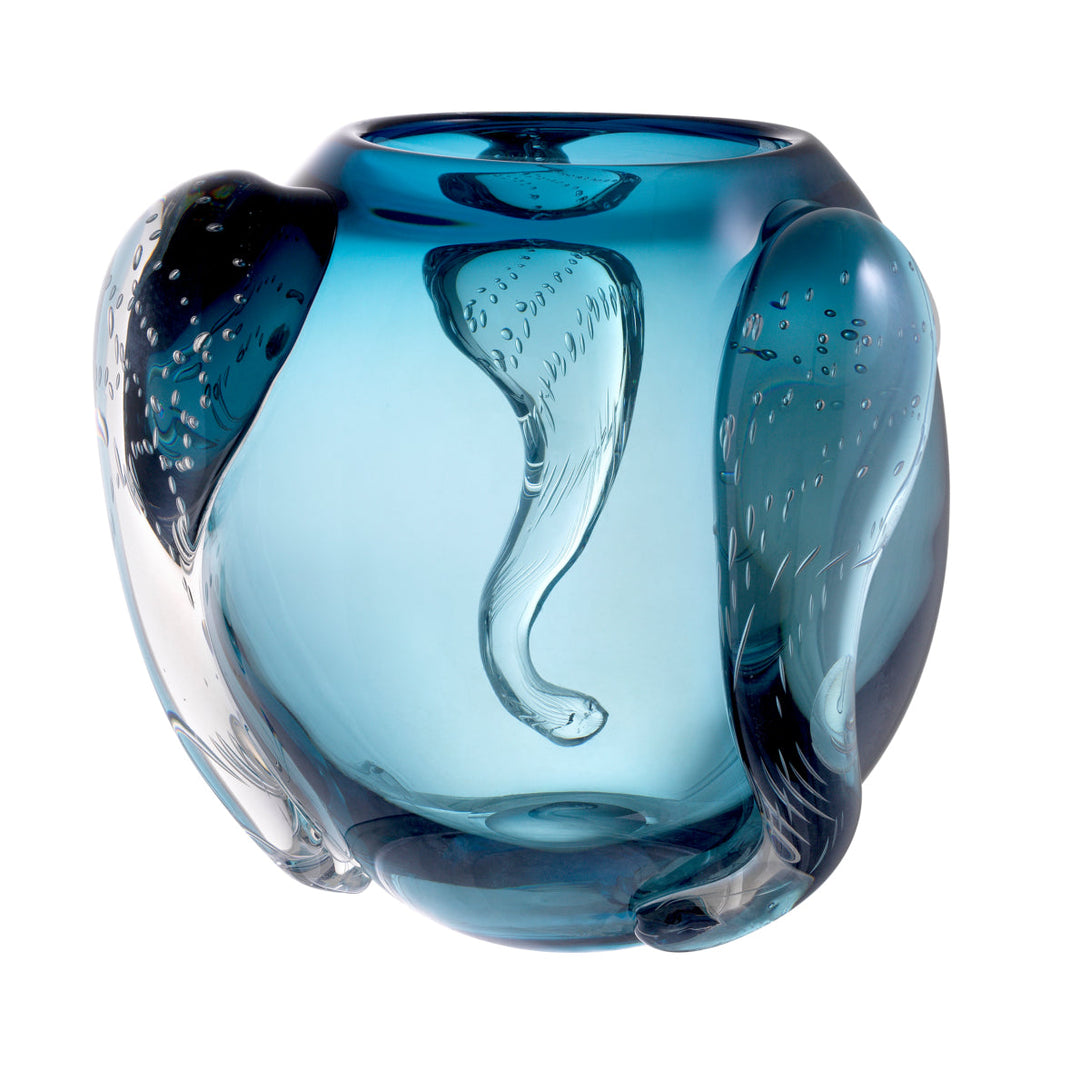 Vase Sianluca L Hand Blown Blue Colour Accessories Eichholtz