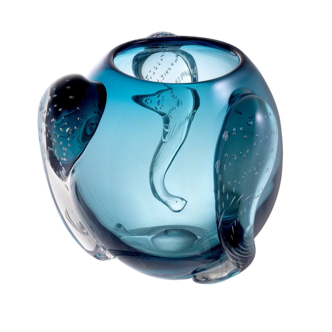 Vase Sianluca L Hand Blown Blue Colour Accessories Eichholtz
