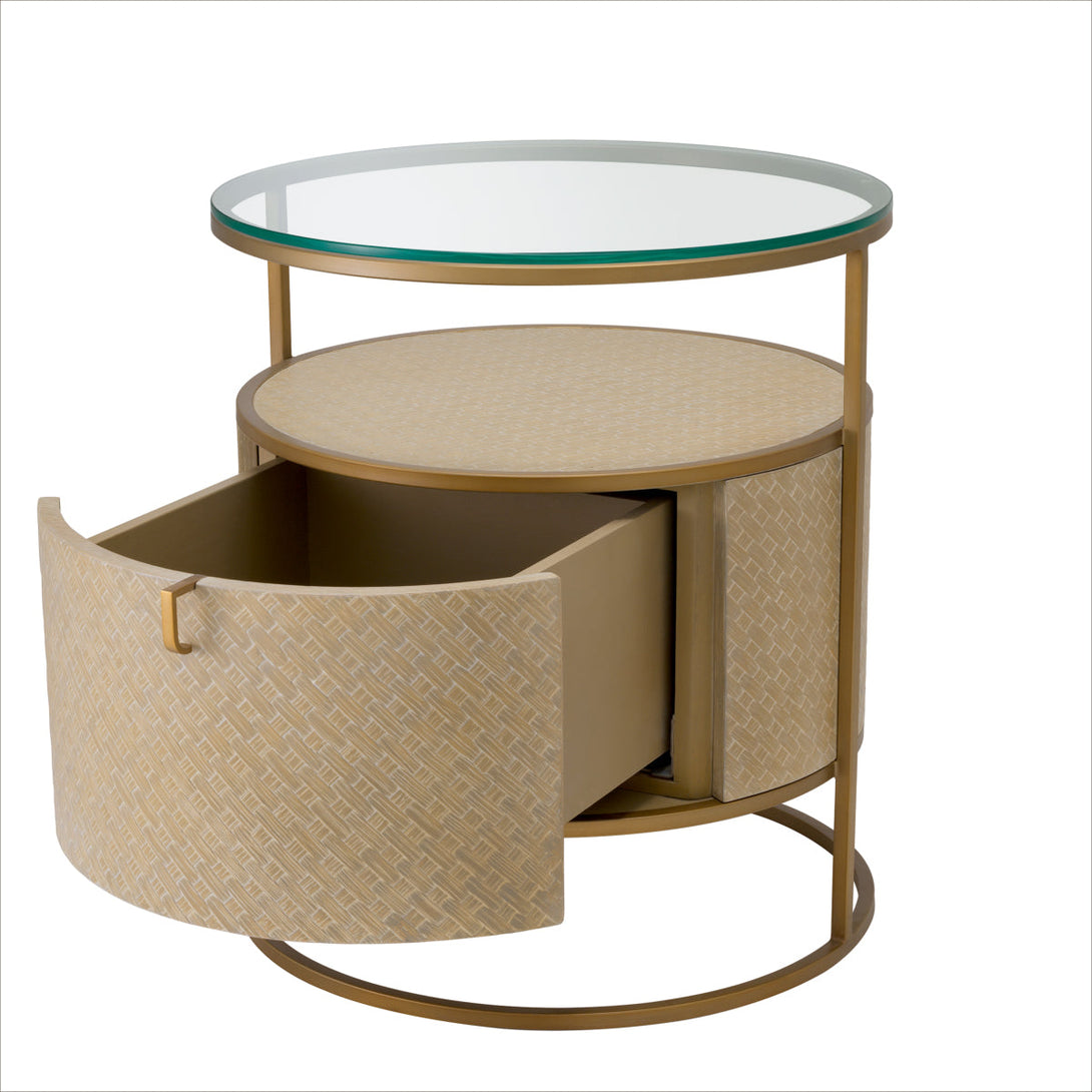 Nightstand Napa Valley Woven Washed Oak Veneer Furniture Eichholtz