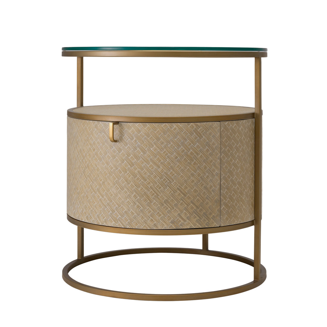 Nightstand Napa Valley Woven Washed Oak Veneer Furniture Eichholtz