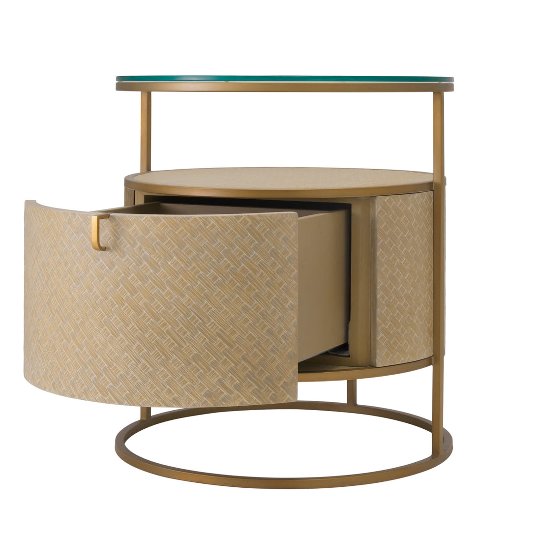 Nightstand Napa Valley Woven Washed Oak Veneer Furniture Eichholtz