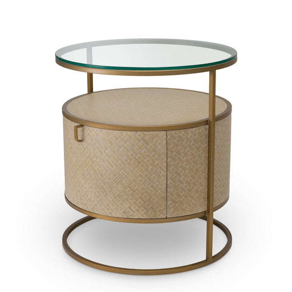 Nightstand Napa Valley Woven Washed Oak Veneer Furniture Eichholtz