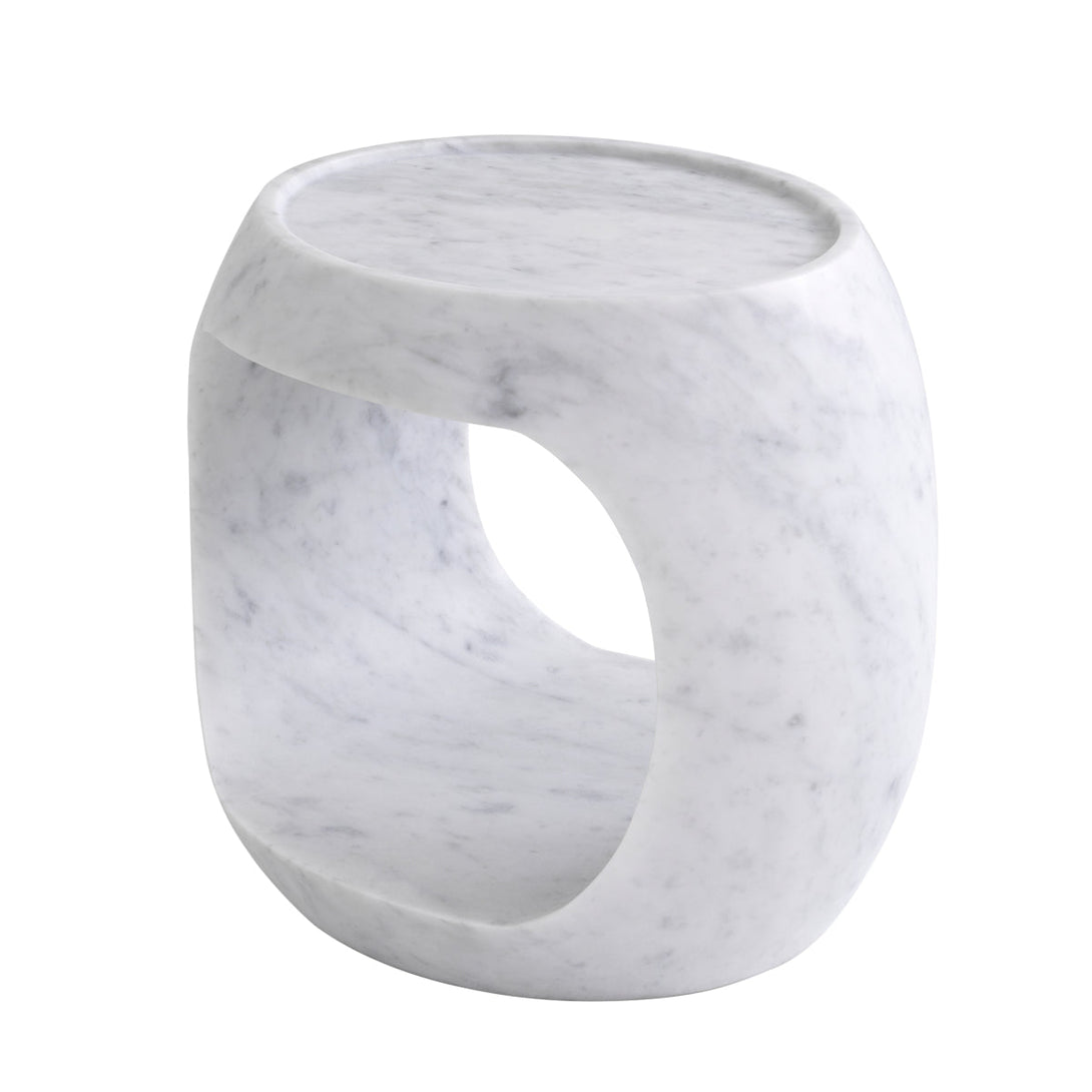 Side Table Clipper Low Honed White Marble Furniture Eichholtz