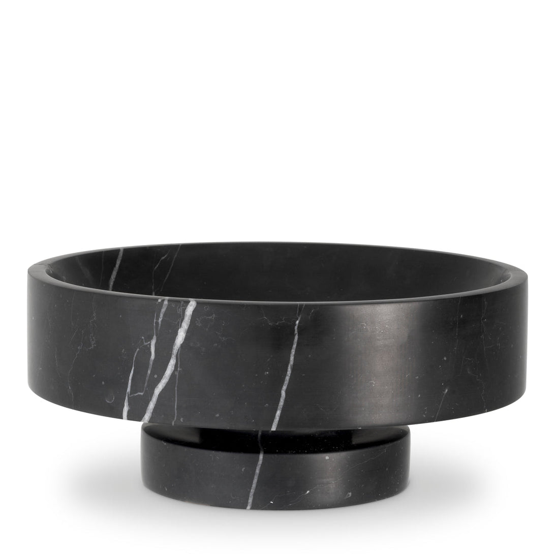 Bowl Santiago Honed Black Marble Accessories Eichholtz