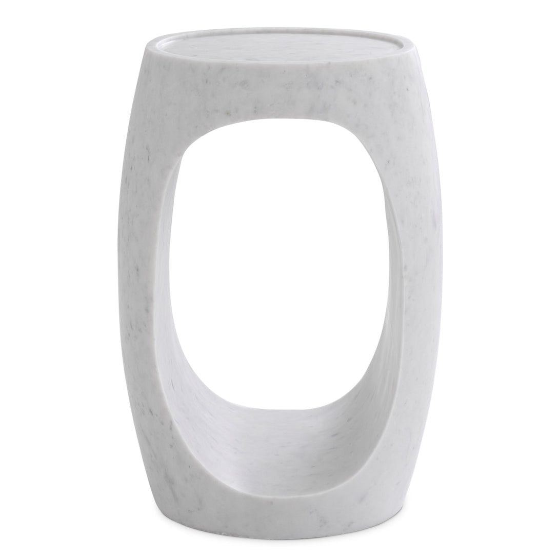 Side Table Clipper High Honed White Marble Furniture Eichholtz