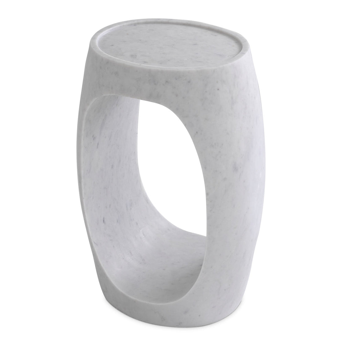 Side Table Clipper High Honed White Marble Furniture Eichholtz