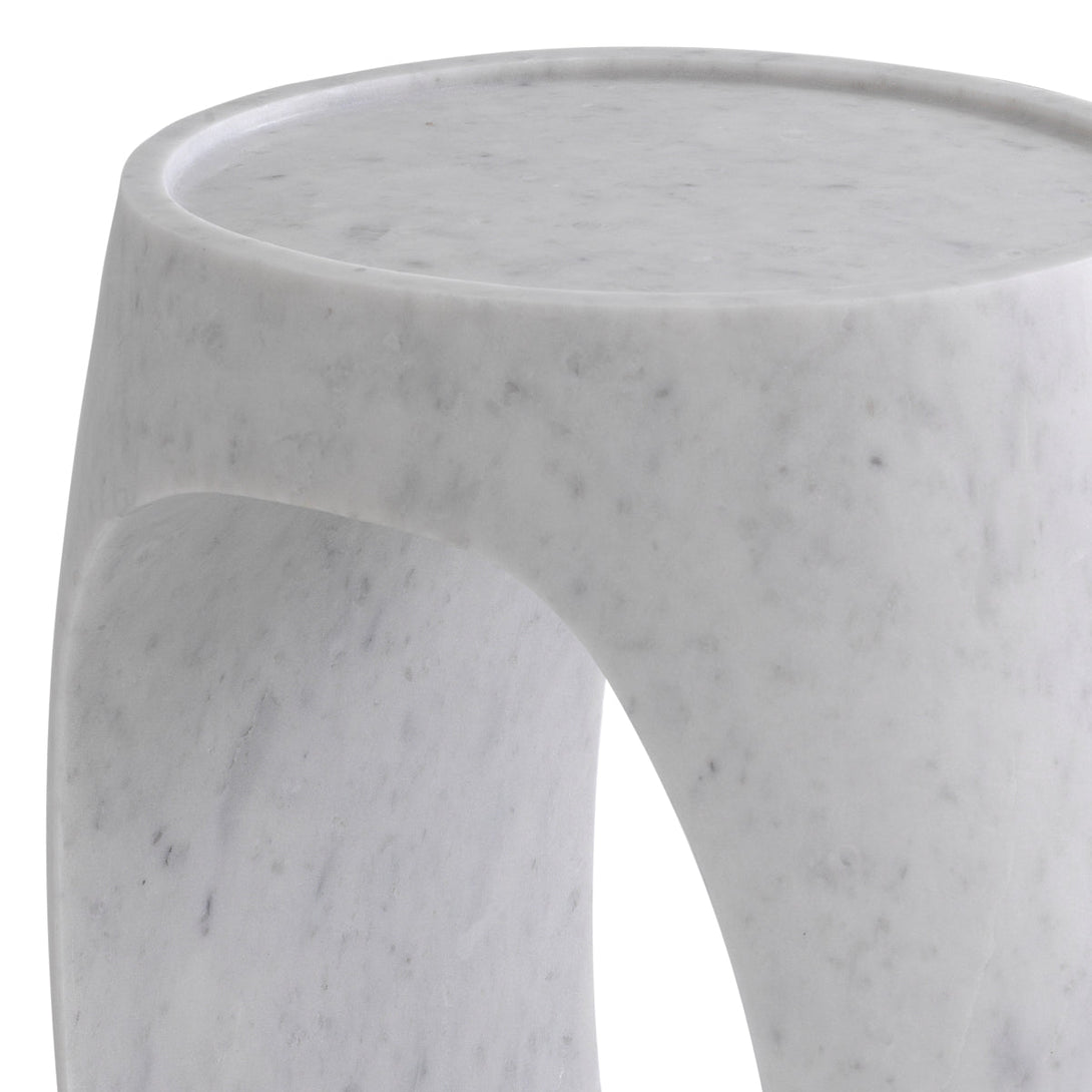 Side Table Clipper High Honed White Marble Furniture Eichholtz