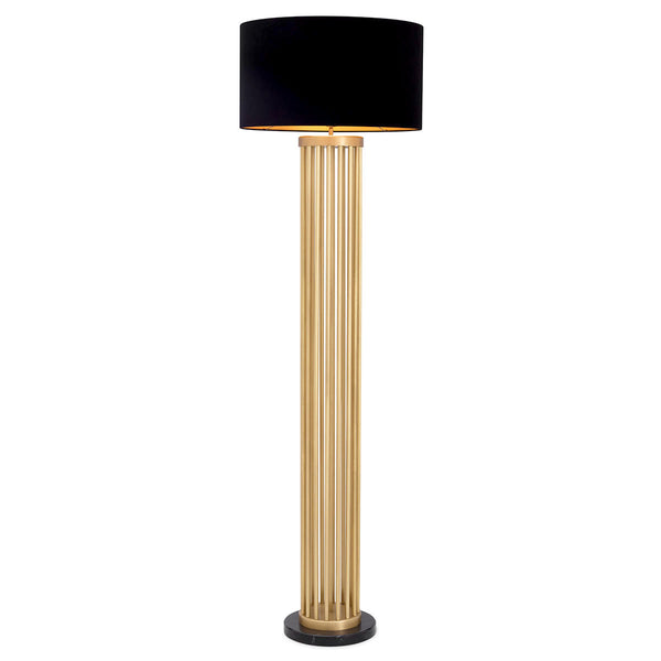 Floor Lamp Condo Antique Brass Black Marble Base Lighting Eichholtz