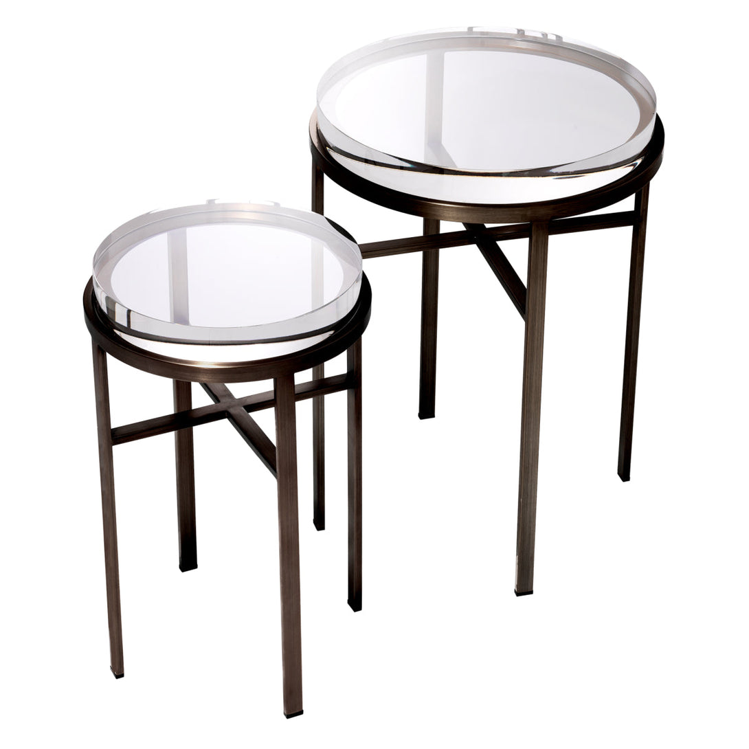 Side Table Hoxton Set Of 2 Bronze Finish Furniture Eichholtz