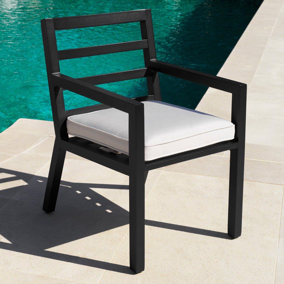 Outdoor Dining Chair Delta Black Finish Furniture Eichholtz