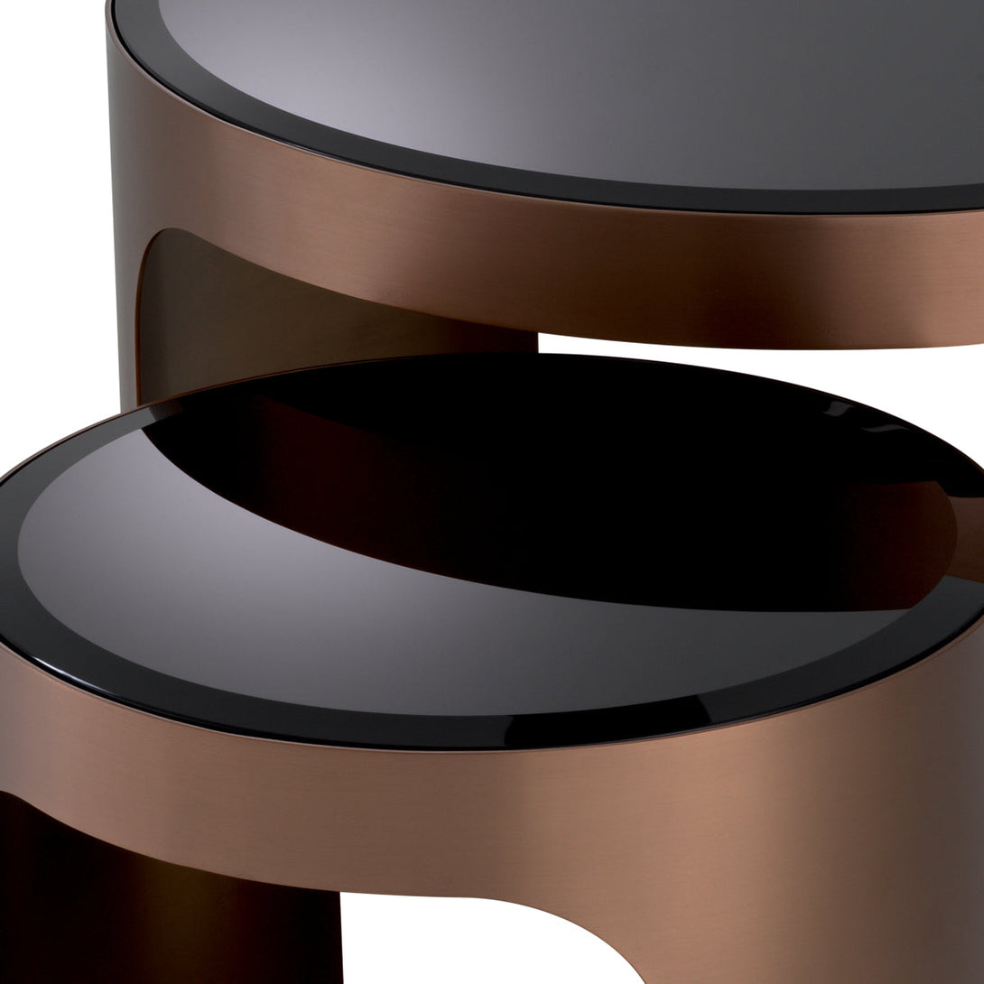 Side Table Piemonte Set Of 2 Brushed Copper Finish Furniture Eichholtz