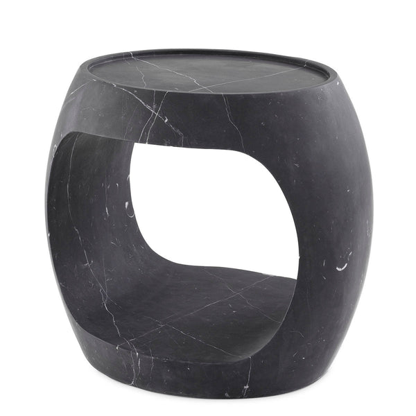 Side Table Clipper Low Honed Black Marble Furniture Eichholtz