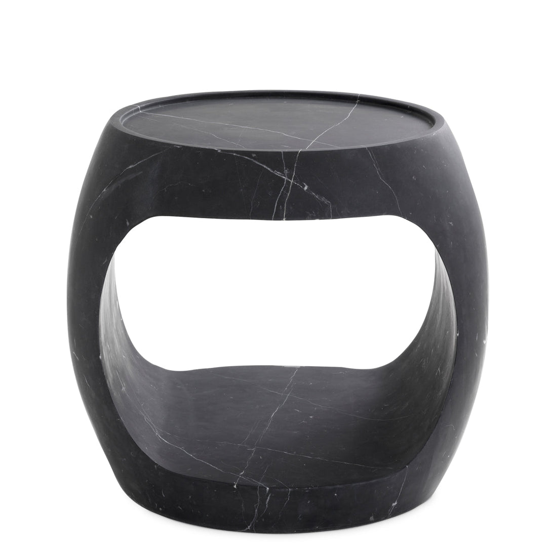 Side Table Clipper Low Honed Black Marble Furniture Eichholtz