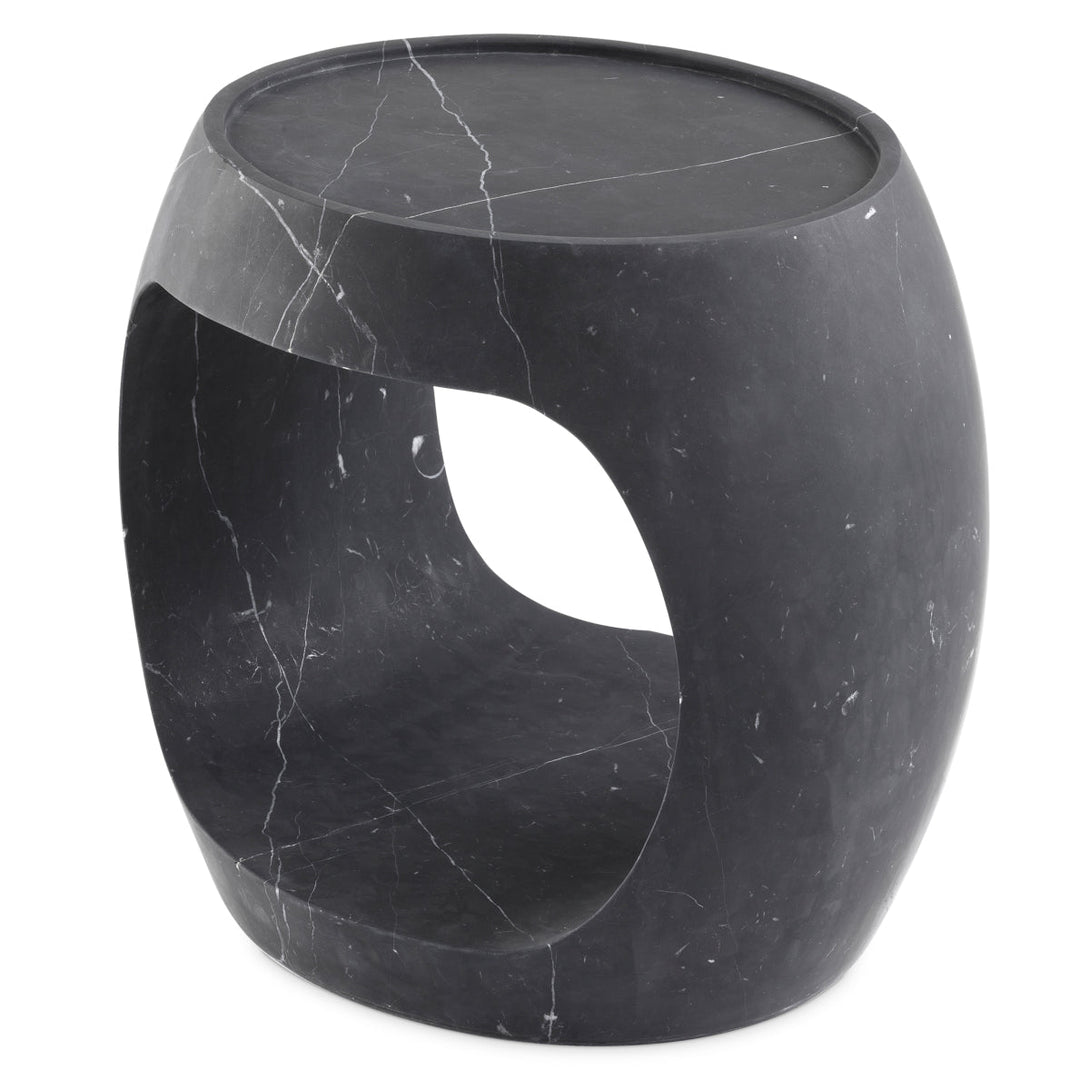 Side Table Clipper Low Honed Black Marble Furniture Eichholtz