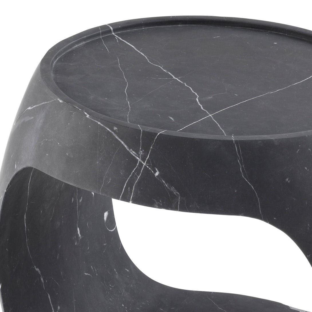 Side Table Clipper Low Honed Black Marble Furniture Eichholtz