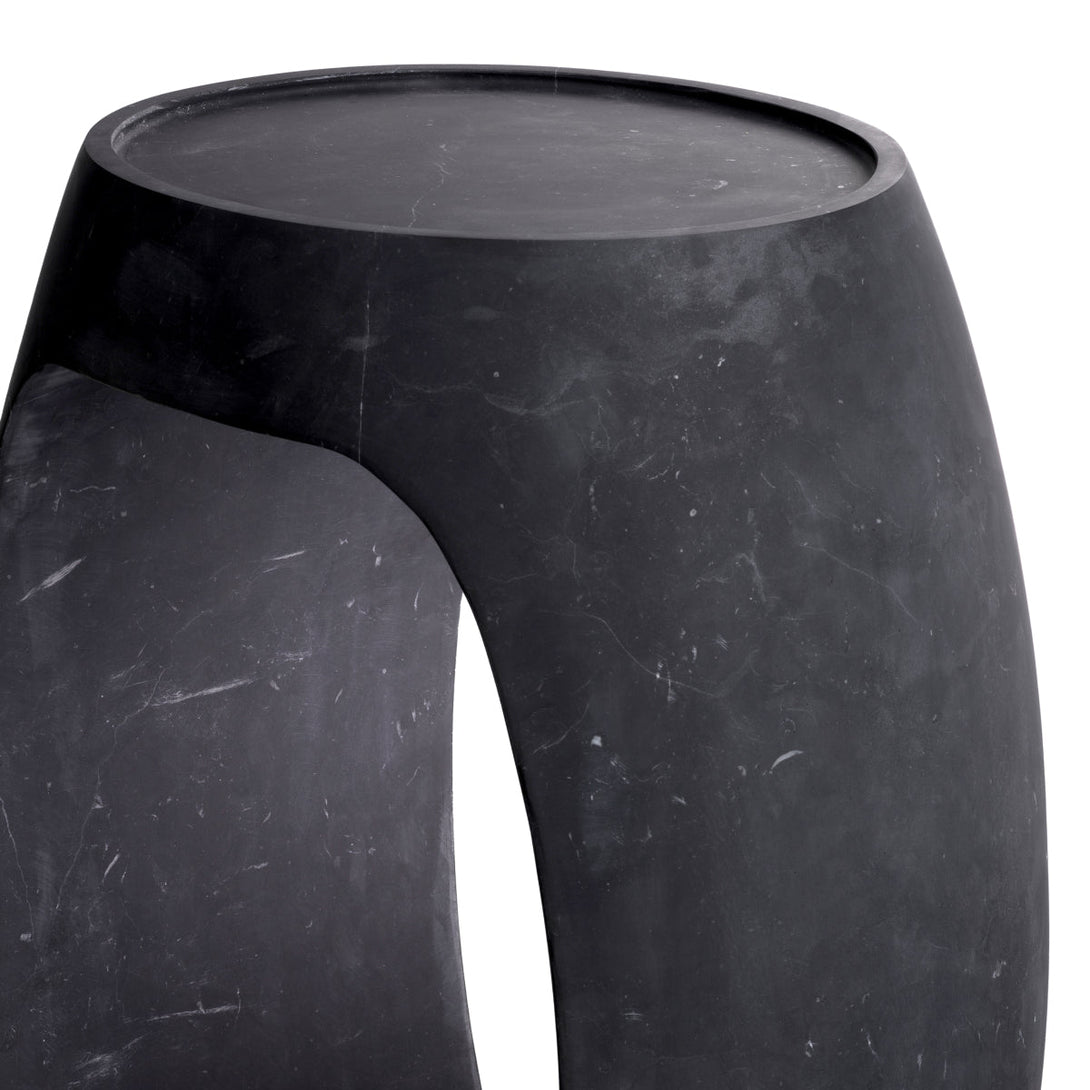 Side Table Clipper High Honed Black Marble Furniture Eichholtz