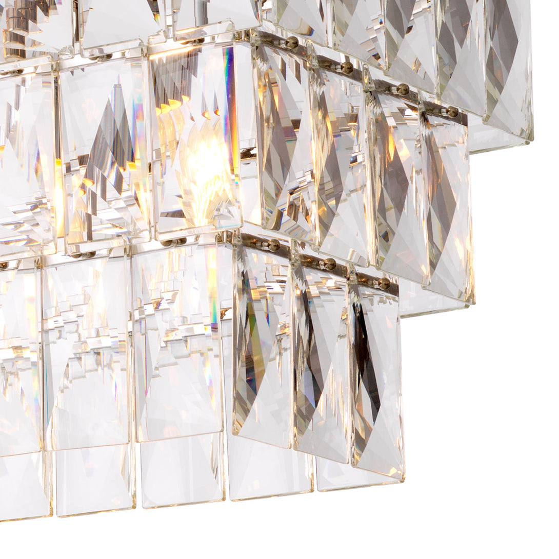 Chandelier Amazone Rectangular Nickel Crystal Glass Lighting Eichholtz