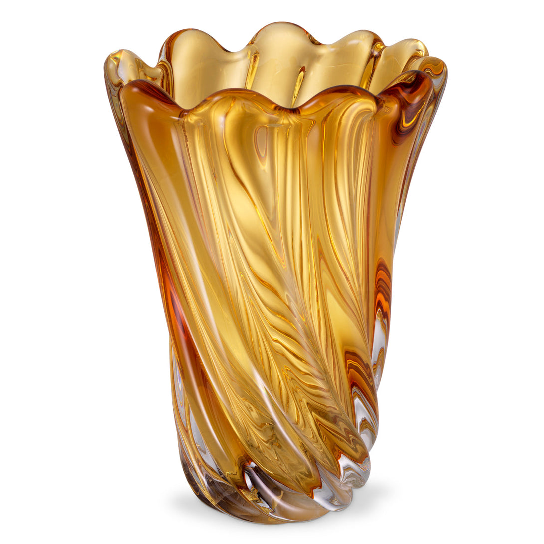 Vase Contessa L Hand Blown Yellow Colour Accessories Eichholtz