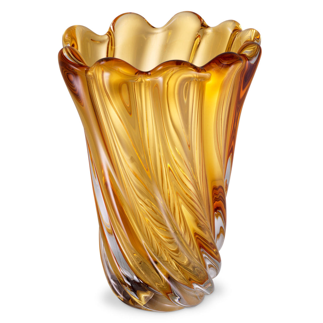 Vase Contessa L Hand Blown Yellow Colour Accessories Eichholtz