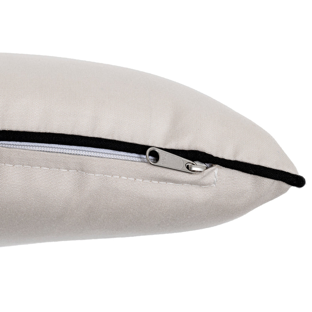 Outdoor Universal Seat Back Cushion Sunbrella Canvas Black Piping Outdoor Eichholtz